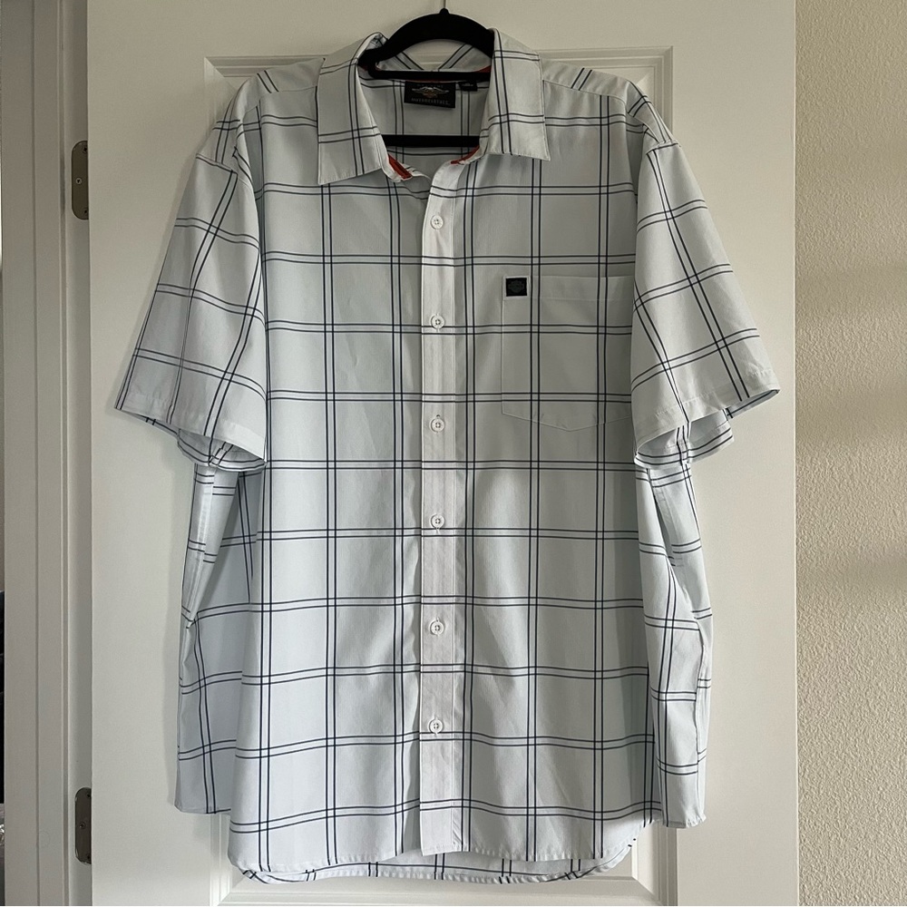 Harley Davidson Men’s Block Letter Windowpane Shirt